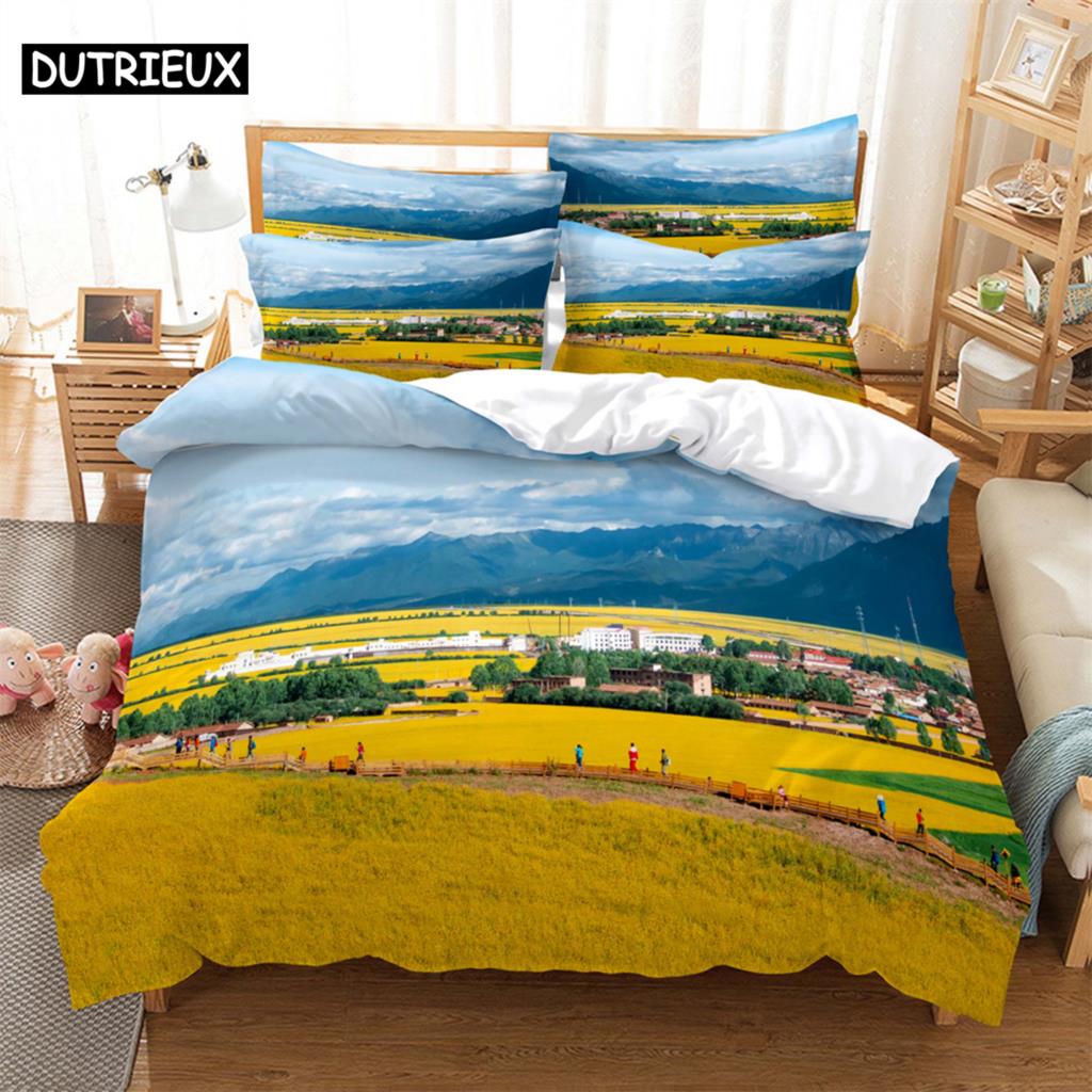 

Grassland Fashion Bedding Set 2/3pcs 3D Digital Printing Duvet Cover Sets 1 Quilt Cover + 1/2 Pillowcases US/EU/AU Size (135x200cm)&set