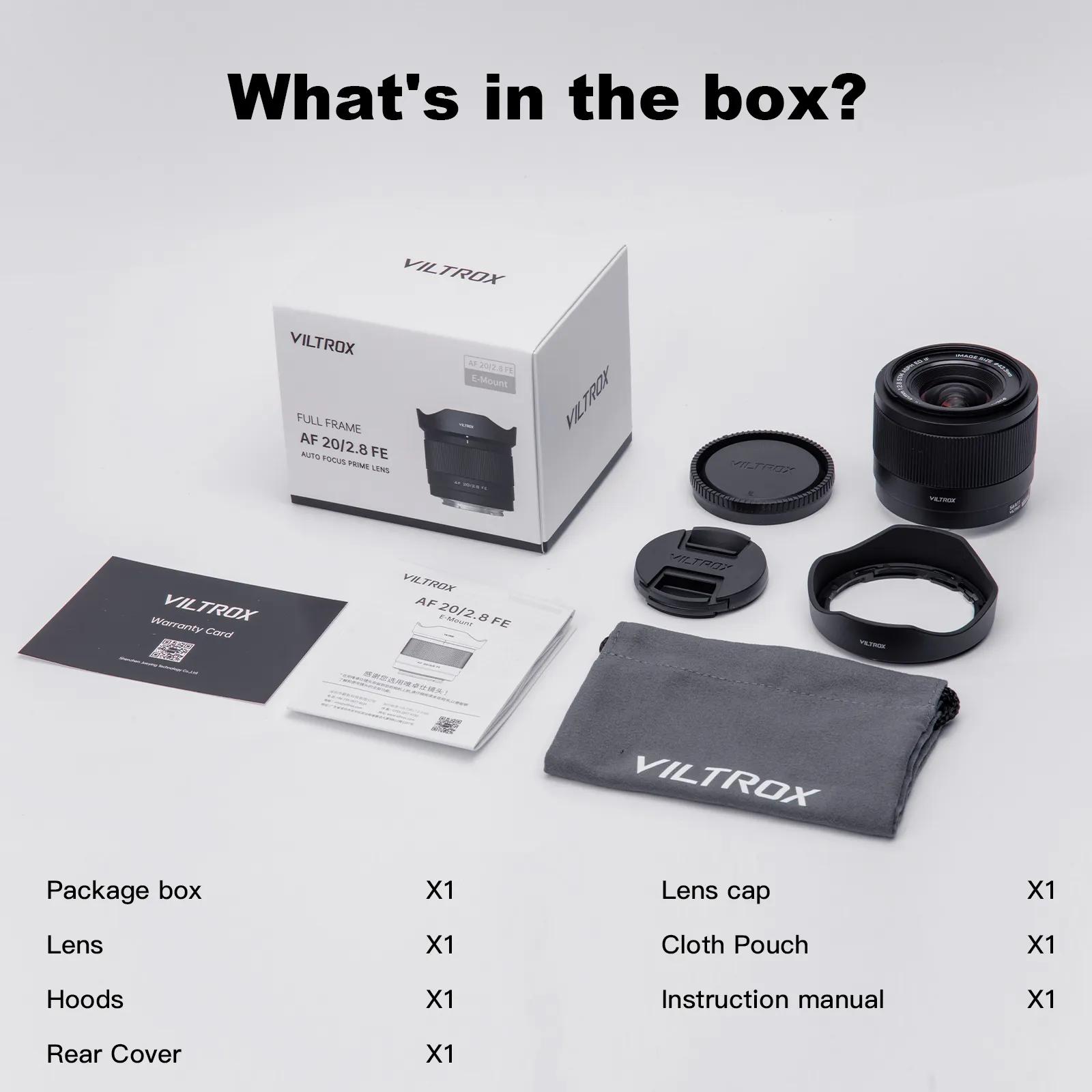 

VILTROX 20 мм F2.8 для Sony E-mount для Nikon Z-mount объектив для полнокадровой сверхширокоугольной автофокусной камеры Vlog объектив для A7C A6400 Sony E-mount