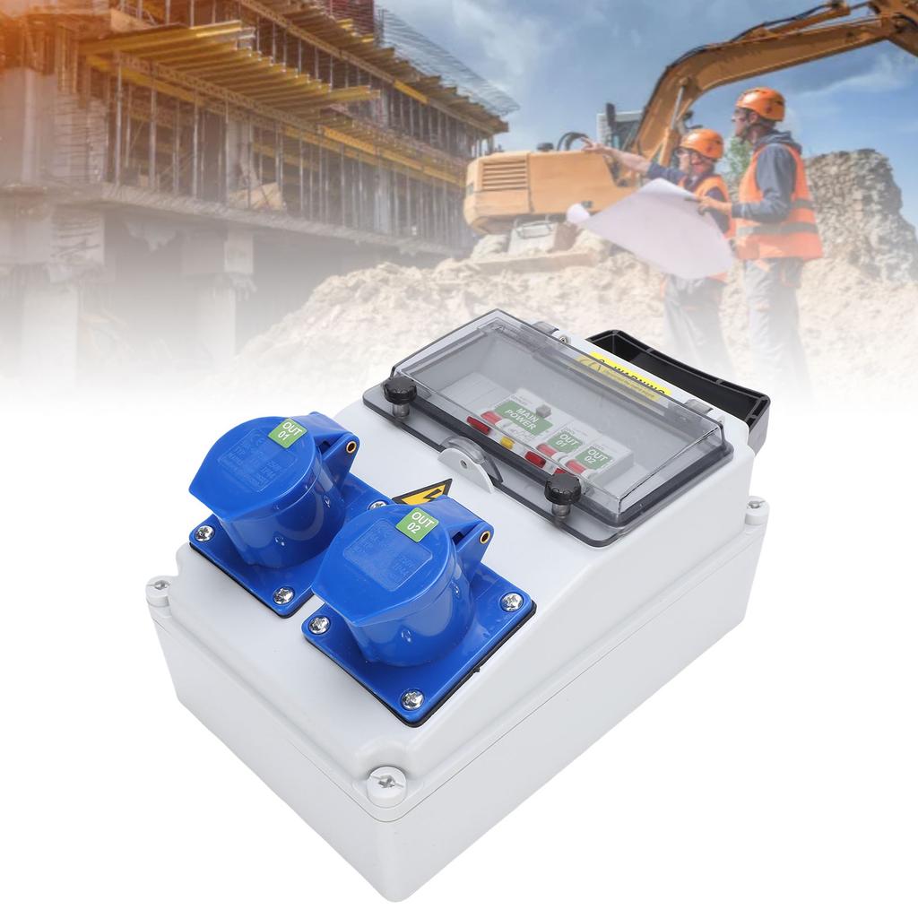 Waterproof Socket Box, Industrial Socket Box, Portable Socket Distribution Box with Buckle Hinge Design for Factory, Workshop, Construction Site