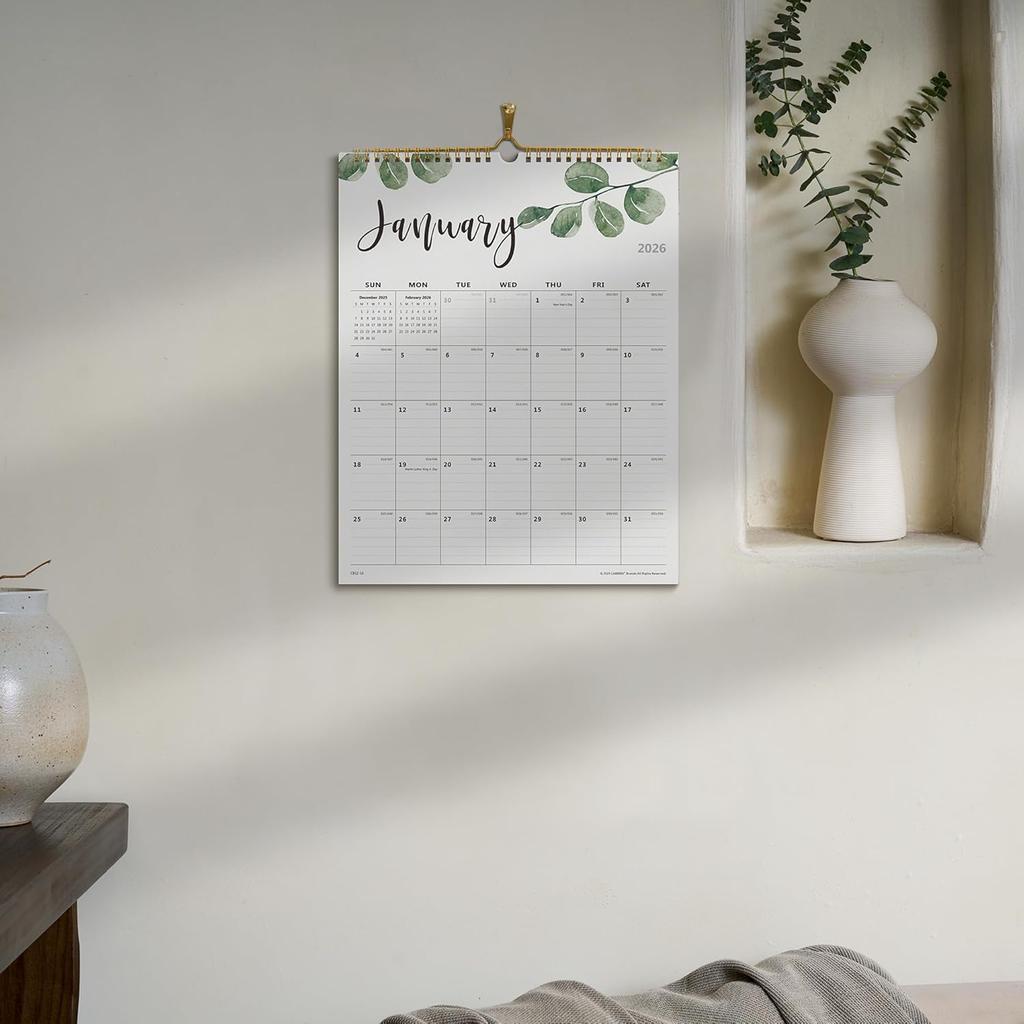 2026 Monthly Wall Calendar, Runs from January 2026 to June 2027,12 x 15 Inches, Twin-Wire Binding, Perfect for Organizing & Planning