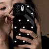 Cute Polka White Hearts Phone Cover for HONOR 600 Smart Hard Gloss Acrylic Back Soft TPU Frame Anti-scratch Protective Case