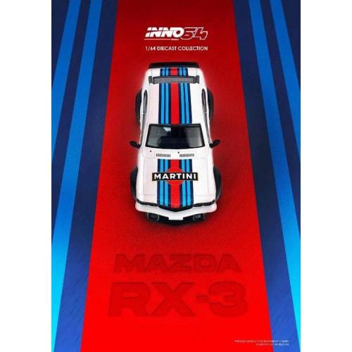 Inno Models 1/64 Scale Mazda SAVANNA RX3 MARTINI Finished Product RX3-MTN