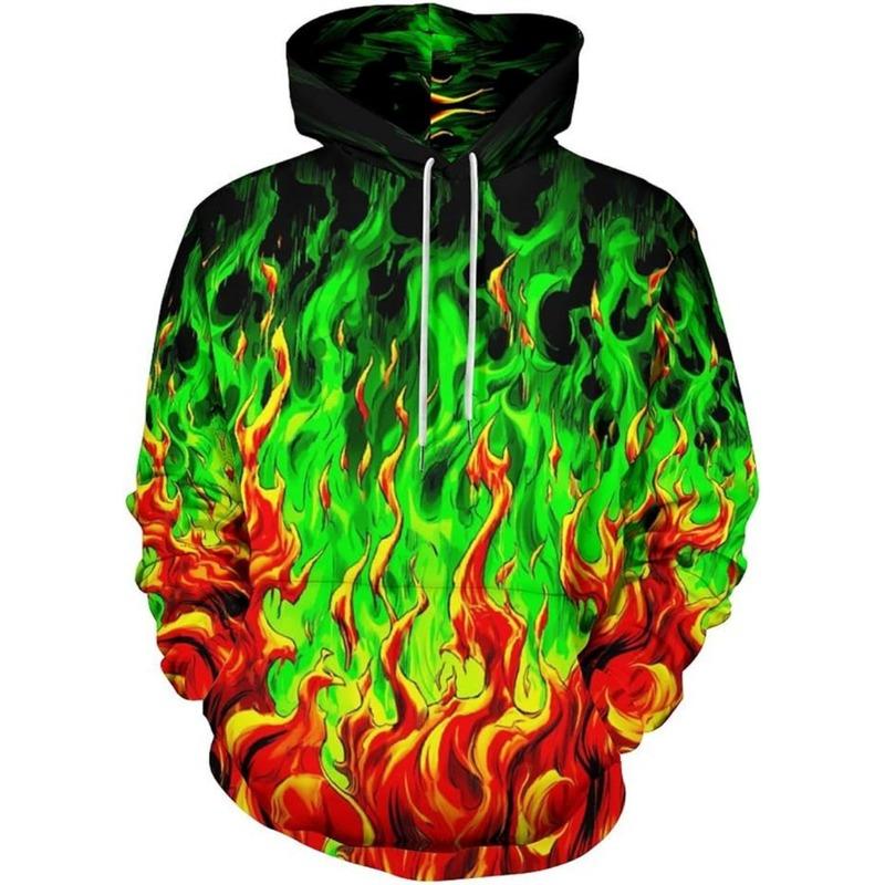 Flame Graphic Hoodie 3D Sweatshirt For Men/Women Hooded Fashion Hip Hop Coat Mens Clothing Fashion Oversized Y2k Men Clothing