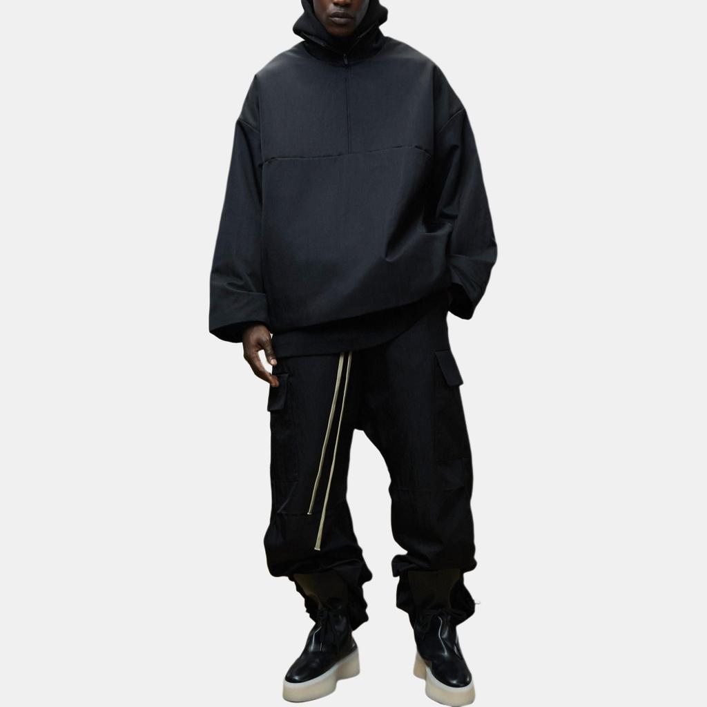 Fear of God Essentials Textured Nylon Halfzip Pullover Black Men Tops 202BT246350F