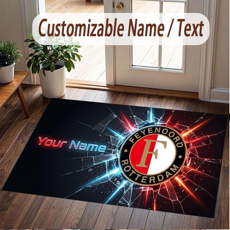Tappeto Personalizzato Modello Feyenoord Stampa Nome Testo Morbido Antiscivolo Tappeto per Pavimento per Casa Decorazione Interna