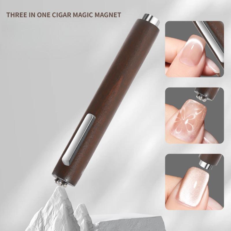 1Pc Cigar Large Magnet 3-in-1 Cat's Eye Strong Thickened Magnet Large Cylinder Super Strong Magnetic Nail Art Tool
