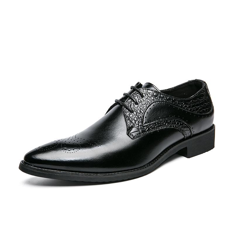 Men s Pointed Toe Leather Brogue Shoes – Formal & Casual British Style Loafers 42