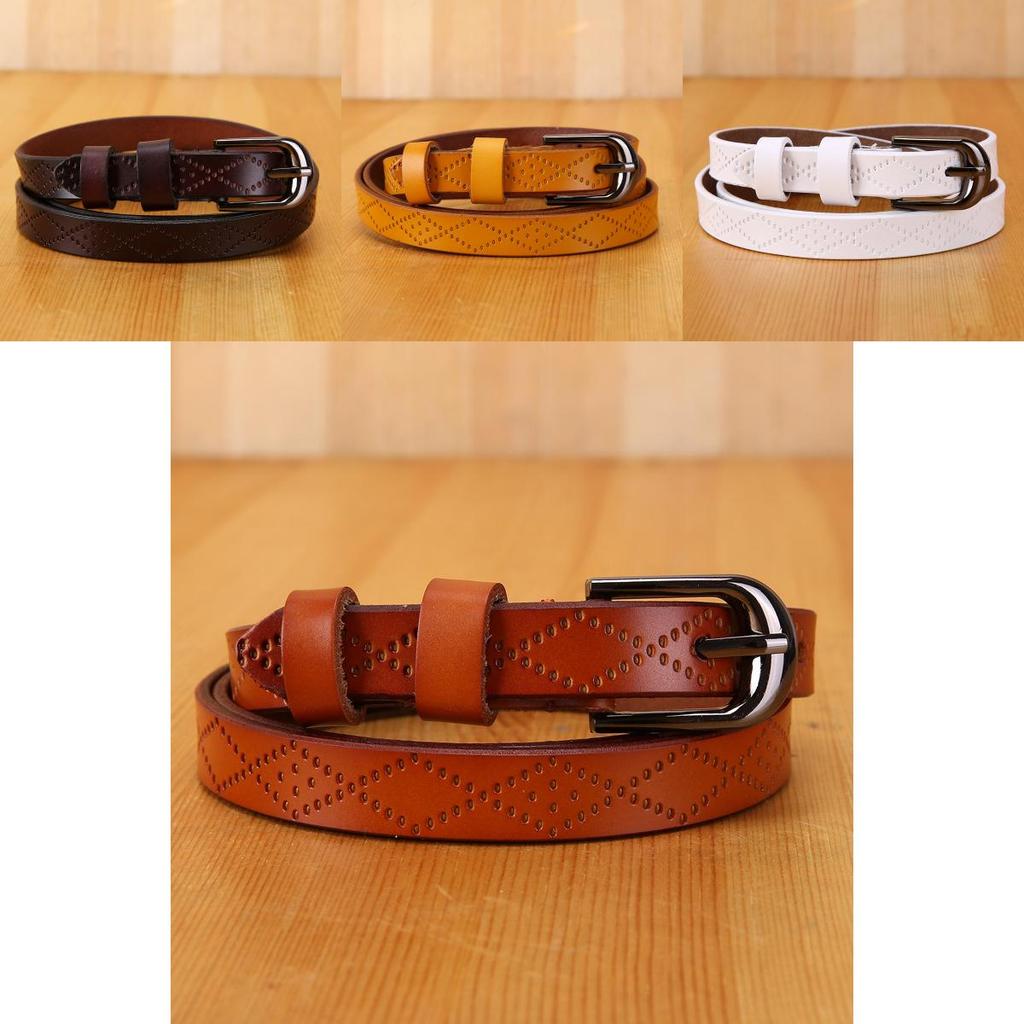 Classic Genuine Leather Belt For Women With Alloy Buckle For Casual Wear