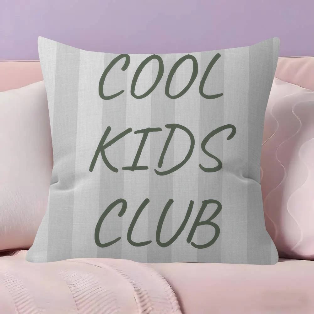Modern Cartoon Cool Kids Club Cushion Cover Inches Farmhouse Decor Home Throw Pillow Covers for Couch Decorations