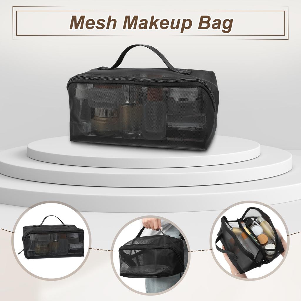 VOCOSTE Makeup Mesh Storage Large Perfect for Business Trips and Large Pouch, Pouch, Pouch, Multifunctional, Capacity, Travel, Clear,