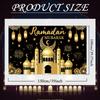 Ramadan Mubarak Backdrop Decoration Eid Background Banner, Kareem Decorative Wall Ramazan Poster, Muslim Black Gold Fabric Sign
