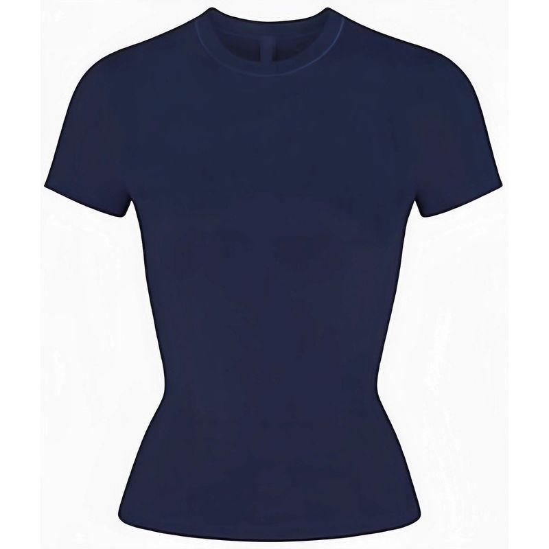 Skims Kardashian Original Soft Lounge Modal Rib Stretch Silm Round Neck Short Sleeve Tops