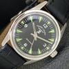 HAND-WINDING VINTAGE FAVRE LEUBA 101 SEA KING SWISS MENS BLACK WATCH A702007-5 R208-a702007