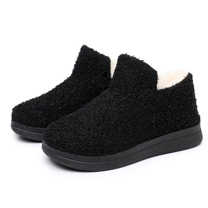 Winter Lazy Flat-bottomed Beijing Cotton Shoes Cotton Shoes Velvet One-pedal Warm and Comfortable Versatile Snow Boots Women