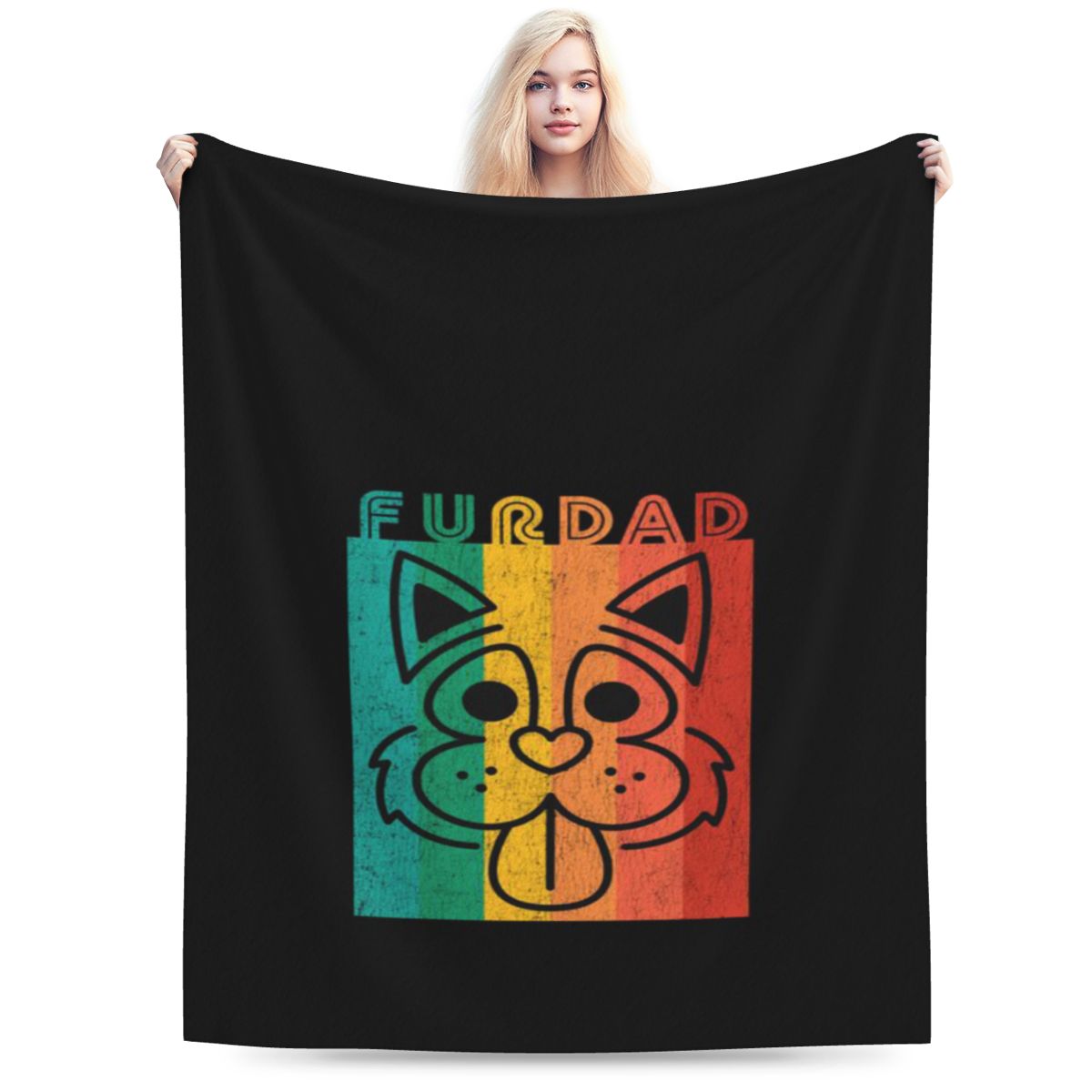 

RETRO FUR DAD Personalized Warm Decorate Home An UltraSoft Micro Fleece Blanket 75x100cm