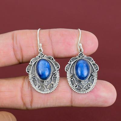 Kyanit Ohrringe Vintage Ohrring Erstaunlicher Schmuck Edelstein Ohrring 925 Sterlingsilber Ohrring Handgefertigte Ohrringe Geschenke für Mama Hängeohrring