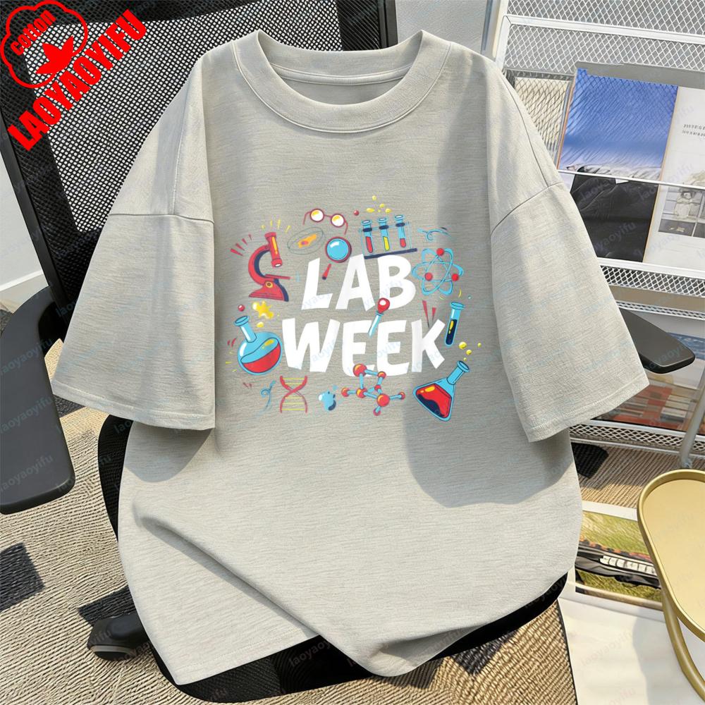 

Lab Week Science Experiment Theme Unisex Tee Science Lover Gift Casual Cotton Shirt Funny Summer Short Sleeve Tops Women Clothes 4XL