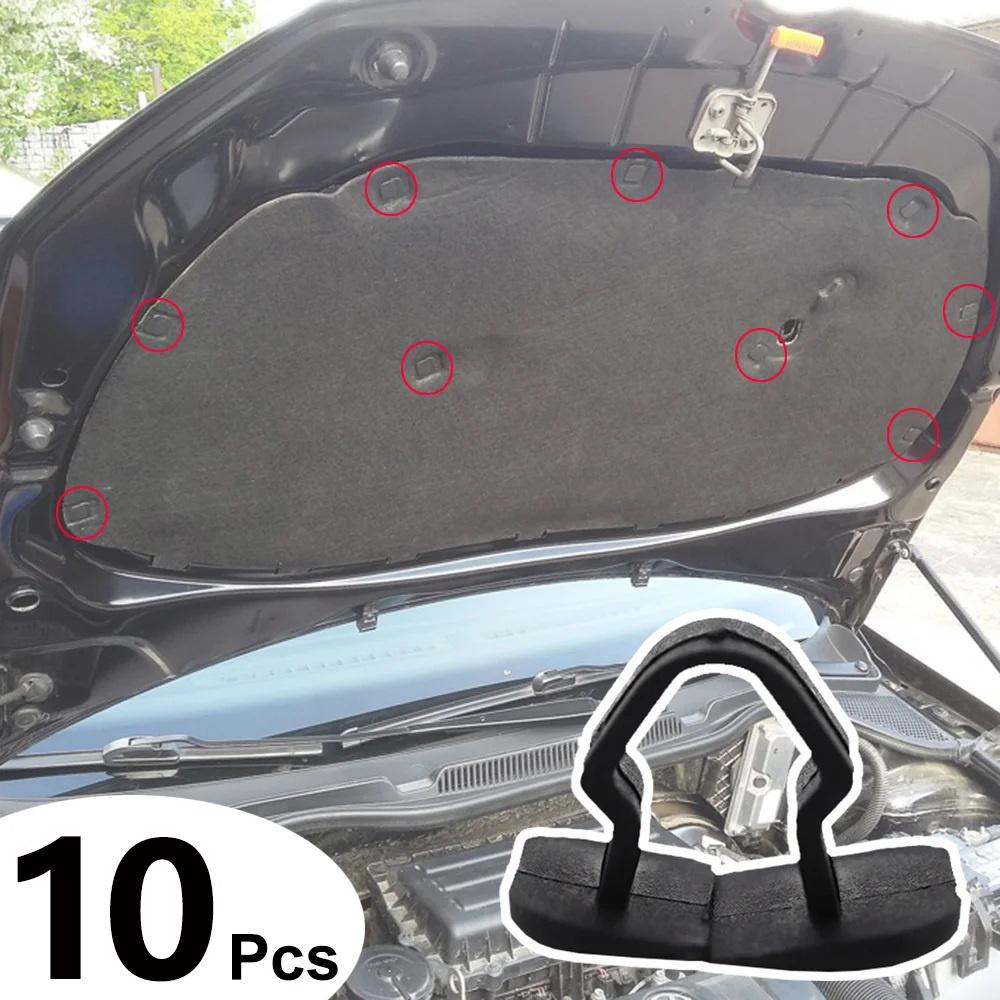 10pcs Car Hood Insulating Fastener Clips, Hood Fixing Rivets, Hood Clips, Engine Sound Insulation and Heat Insulation Clips