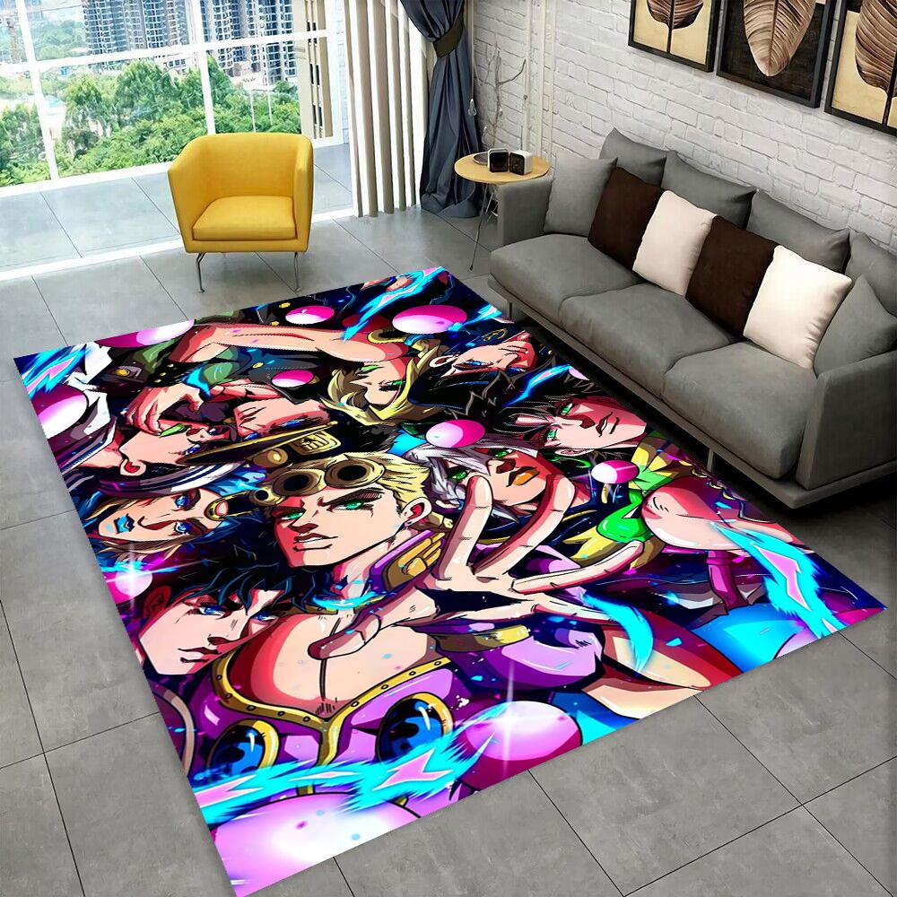 3D Jojo's Bizarre Adventure Cartoon Anime Carpet Rug for Living Room Bedroom Home Sofa Decoration,kids Play Non-slip Floor Mat