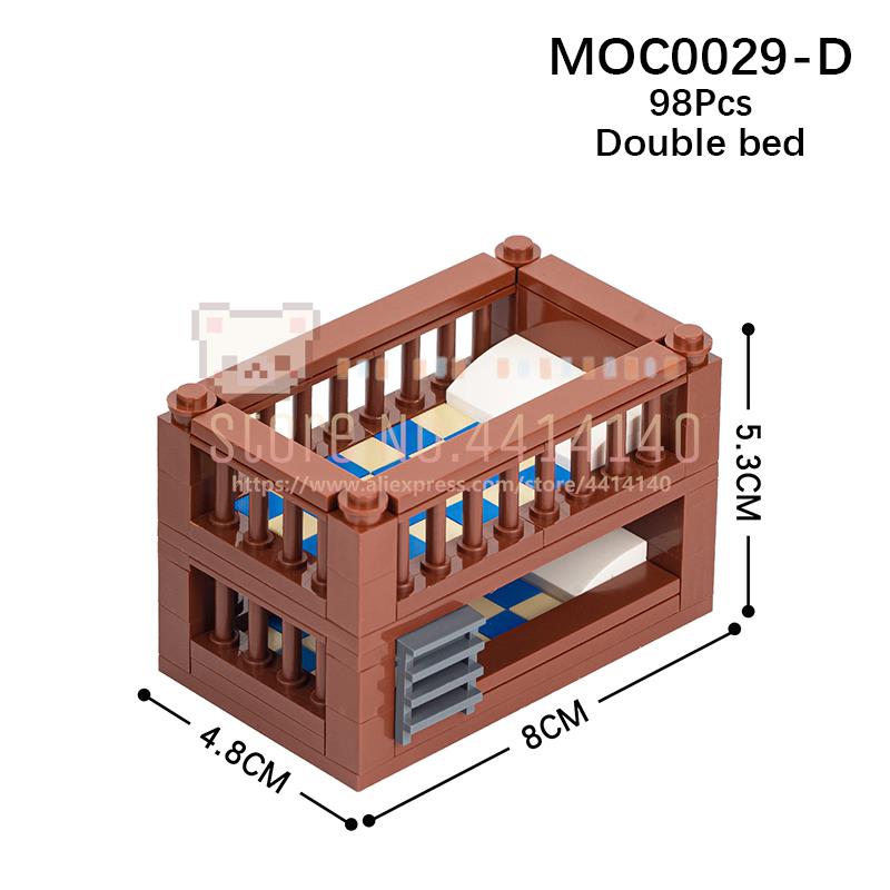 

Мебель для дома MOC Строительные блоки Городская сцена Сделай сам Кухня Кровать Диван Туалет Ванна Модель Украшение Сборка Кирпичики Игрушки Для Детей