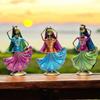 Set of 3 Metal Figurine Dancers Home Decor Item for Living Room, Bedroom, Wedding Festive Housewarming Gift Showpiece