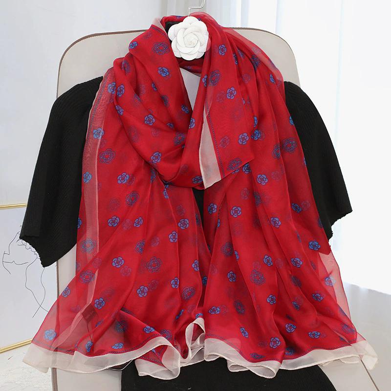 New  Silk Scarf Female Fashion Beach Pashmina Bufanda Folral Women Shawl Wraps Bandana Ladies Scarves Large Foulard Echarpe