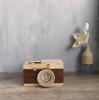 Holz-Musikbox Kamera Modell Langer Stil Mechanisches Uhrwerk Dekorative Holz-Musikbox mit Aufziehmechanismus und Detailliertem Design