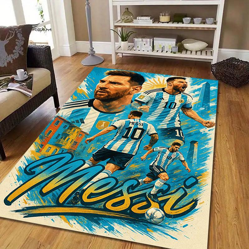 Messi Celebration Style Crystal Velvet Rug, Soft Anti‑Slip Crystal Velvet Carpet for Living Room Bedroom Home Decor