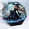Witch Flying Through Starry Sky 8-Frame for Travel, camping, Casual Lightweight Portable Umbrella, Essential for every family Holidays Birthday Gift