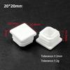White PP Plastic Table Chair Foot Covers 15*15-100*100mm Square Pipe Plugs Protective Cover Furniture Thickenes Leg Pads