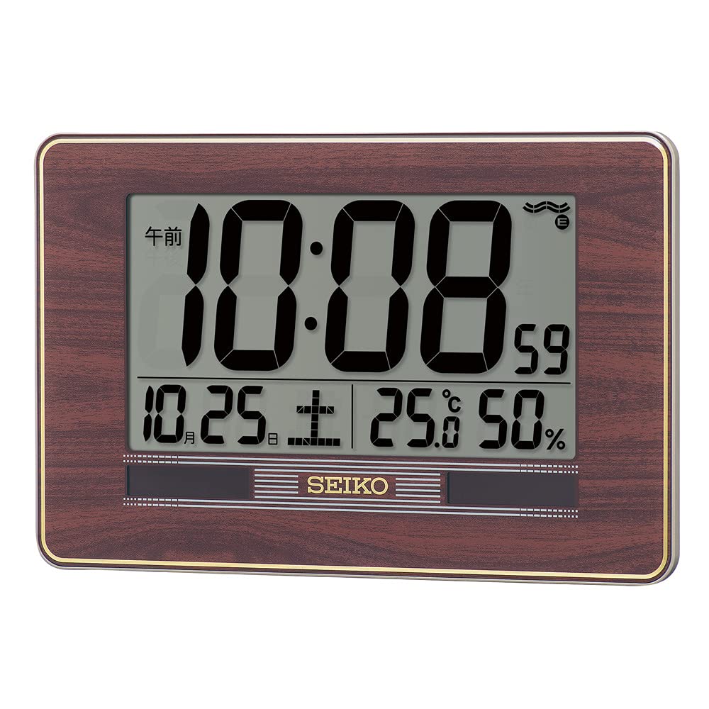 

Seiko Clock Radio-Controlled Table Clock, Brown Wood Grain, 180 x 276 x 27mm, SQ446B