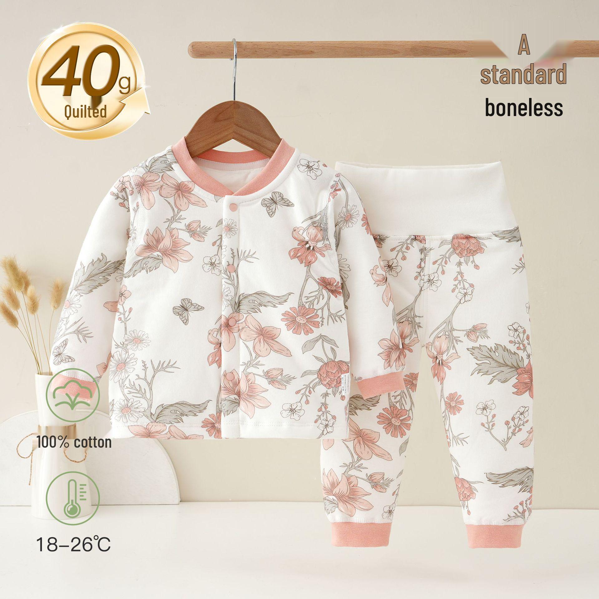 

Baby Warm Quilted High-Waist Underwear Set - Autumn/Winter Boneless Design 80 cm