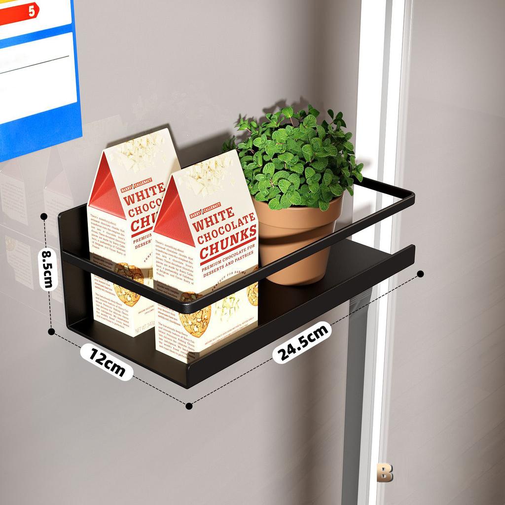 Magnetic Spice Rack Organizer Refrigerator Spice Rack Single Tier Fridge Spice Storage Shelf Kitchen Space Saver
