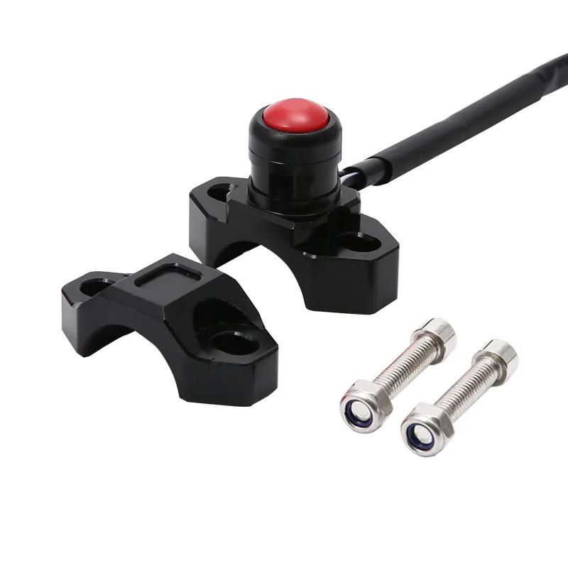 CNC Universal Motorcycle Engine Stop Start Kill Switch Momentary Push Button Switch For CRF250 CRF450 чёрный
