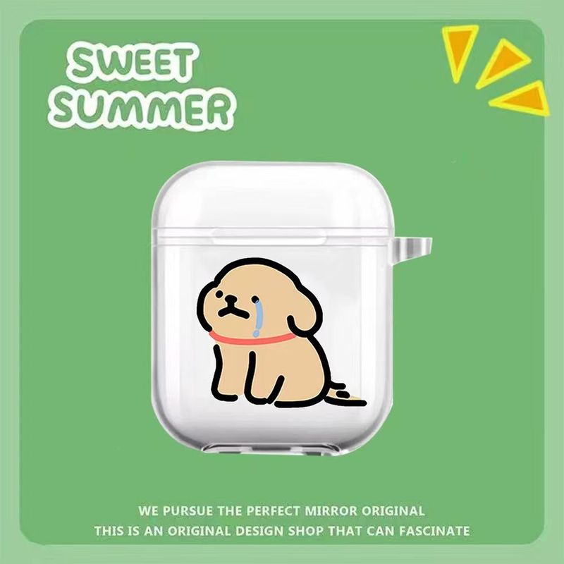 

Couple Line Puppy Airpodspro2 Earphone Case Three Four Generation Two Generation 3 Cartoon Wireless Bluetooth Protective Case Couple Apple Airpods Pro Yellow dog crying (shell only)