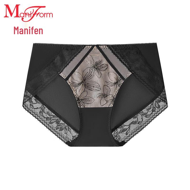 Maniform Sexy Lace Mid-Low Waist Cotton Crotch Briefs