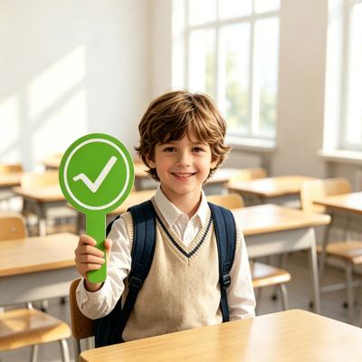 6PCS Yes/No Sign Paddles with Handle Comfortable Grip Voting Card Red Green Symbols Double-Sided Cards for Game Answering