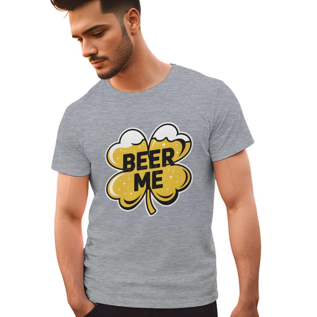St. Paddy's Beer Me Clover Tee Festive St. Patrick's Day Drinking T-shirts for Men Irish Shirt Lucky Clover Men's Clothing