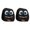 Pack Of 2 Elastic Cartoon Car Headrest Covers Funny Big Eyes Design Universal Fit For Cars Trucks Vans Durable Polyester Fabric