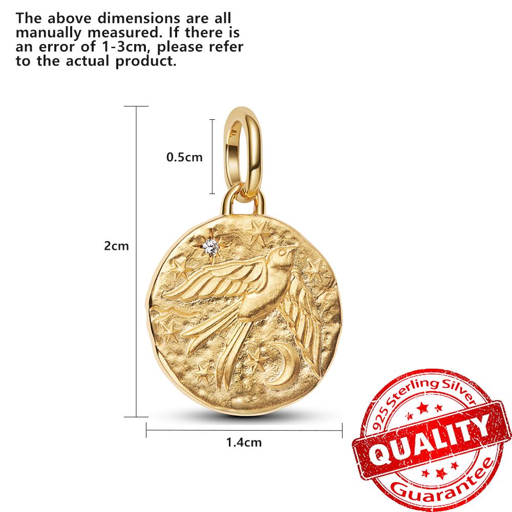 Copper Paw Prints Beads & Carve Swallow Dangle Charm Fits Bracelet Exquisite Necklace Fashion Jewelry Gifts