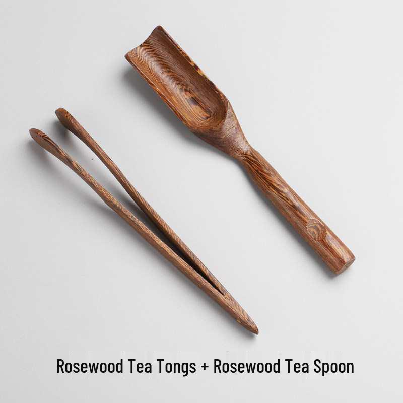 Rosewood Tea Tongs & Spoon Set: Ebony Tea Scoop & Shovel for Tea Ceremony Accessories