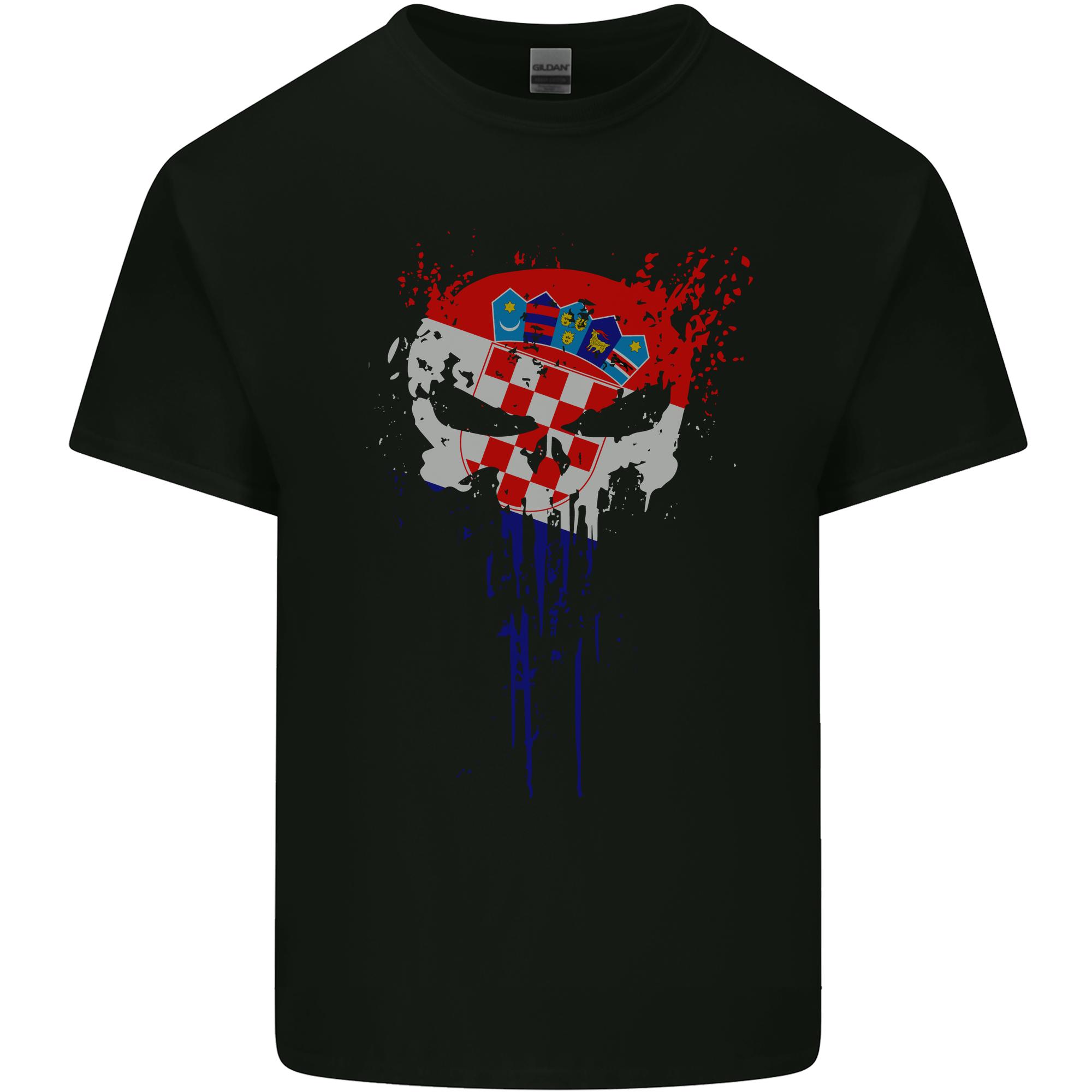Croatia Skull Gym Training Bodybuilding Unisexs Light Cotton TShirt S