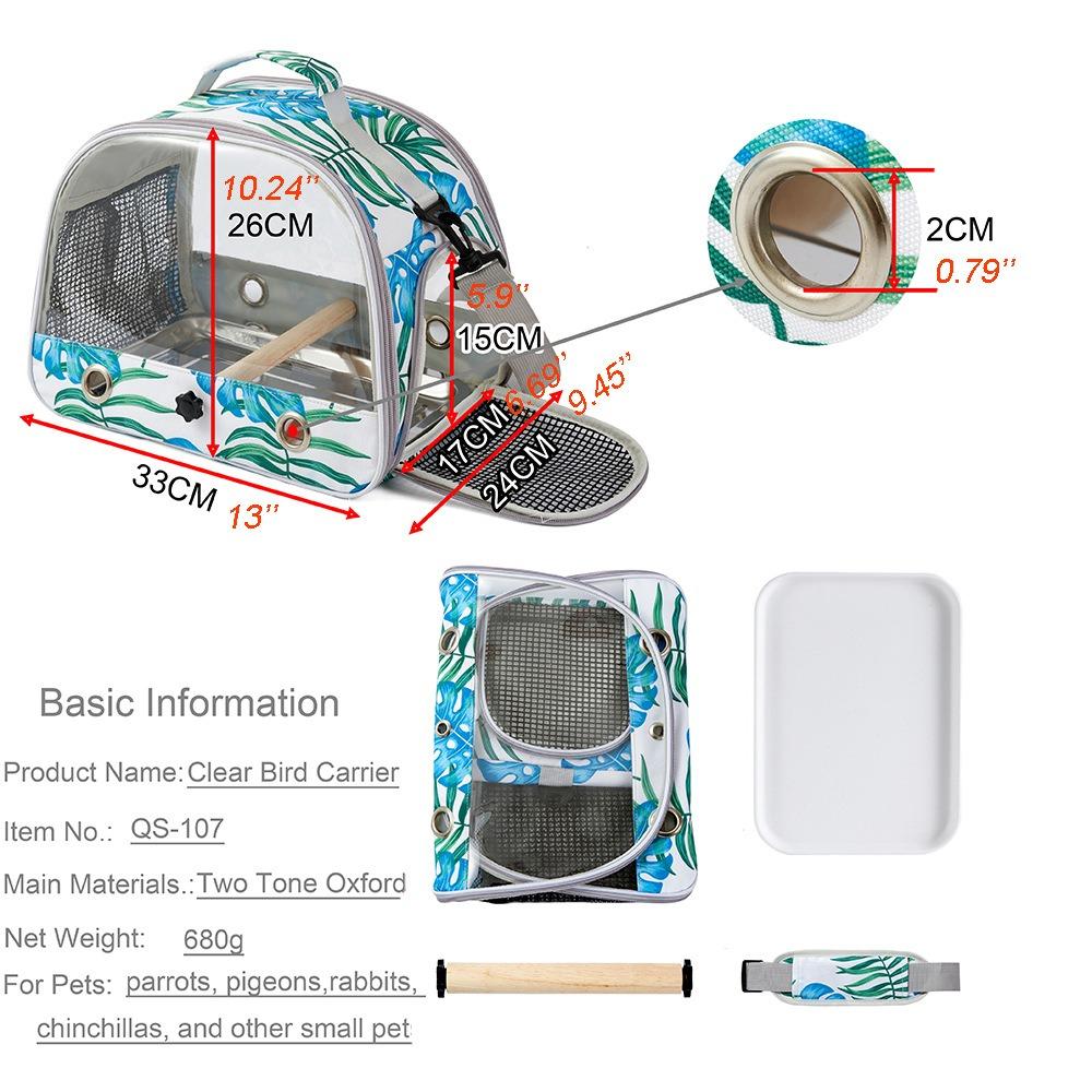 Portable Oxford Cloth Bird Cage Bag Parrot Pigeon Small Pet Bag for Waterproof Going Out Parrot Cage Foldable Bird Supplies Gift