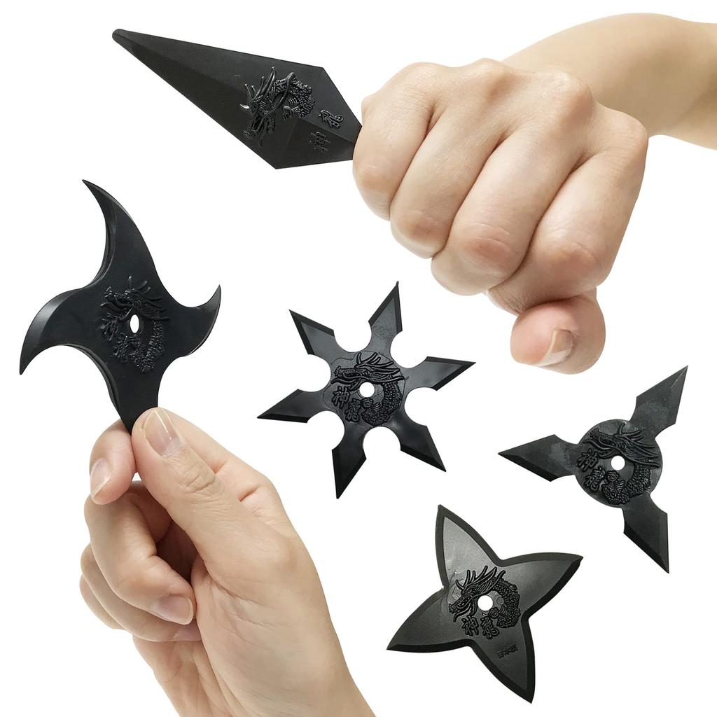 Shinobi Weapon Cosplay Set of 5 Ninja Shuriken Kunai Kunai Ninja Rubber Weapon Shinobi Dress Up Toy (Shuriken & Kunai)