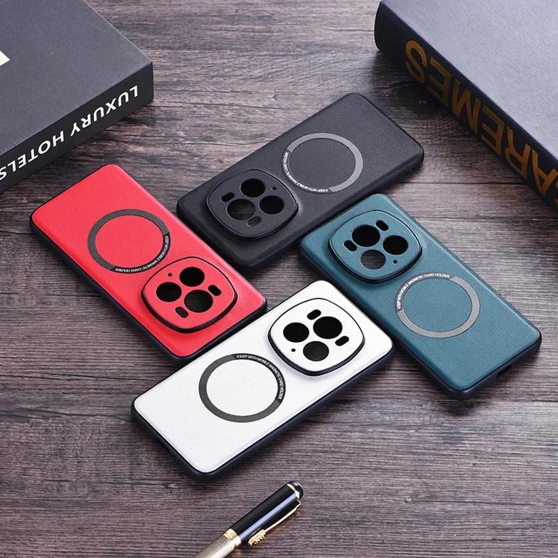 Luxuriöse Lederhülle für Honor Magic 6 Lite Pro 5 Pro 4 3 Honor 200 100 Pro 90 Pro X7A X8A X9A Stoßfeste Magsafe Magnetische Stoßfeste Business-Hülle