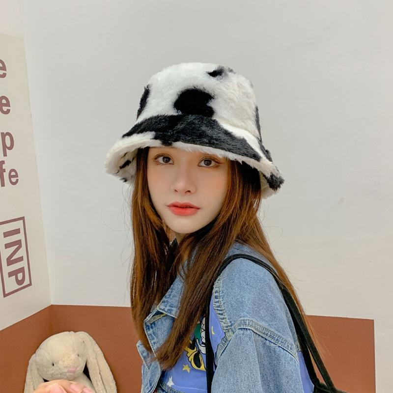 Cow Plush Fisherman Cap Soft Warm Hat Autumn Winter Outdoor Trend Fisherman Hats