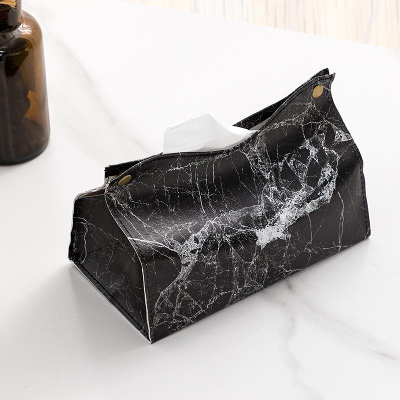 Creative Nordic Marble Coffee Table Tissue Box with Storage
