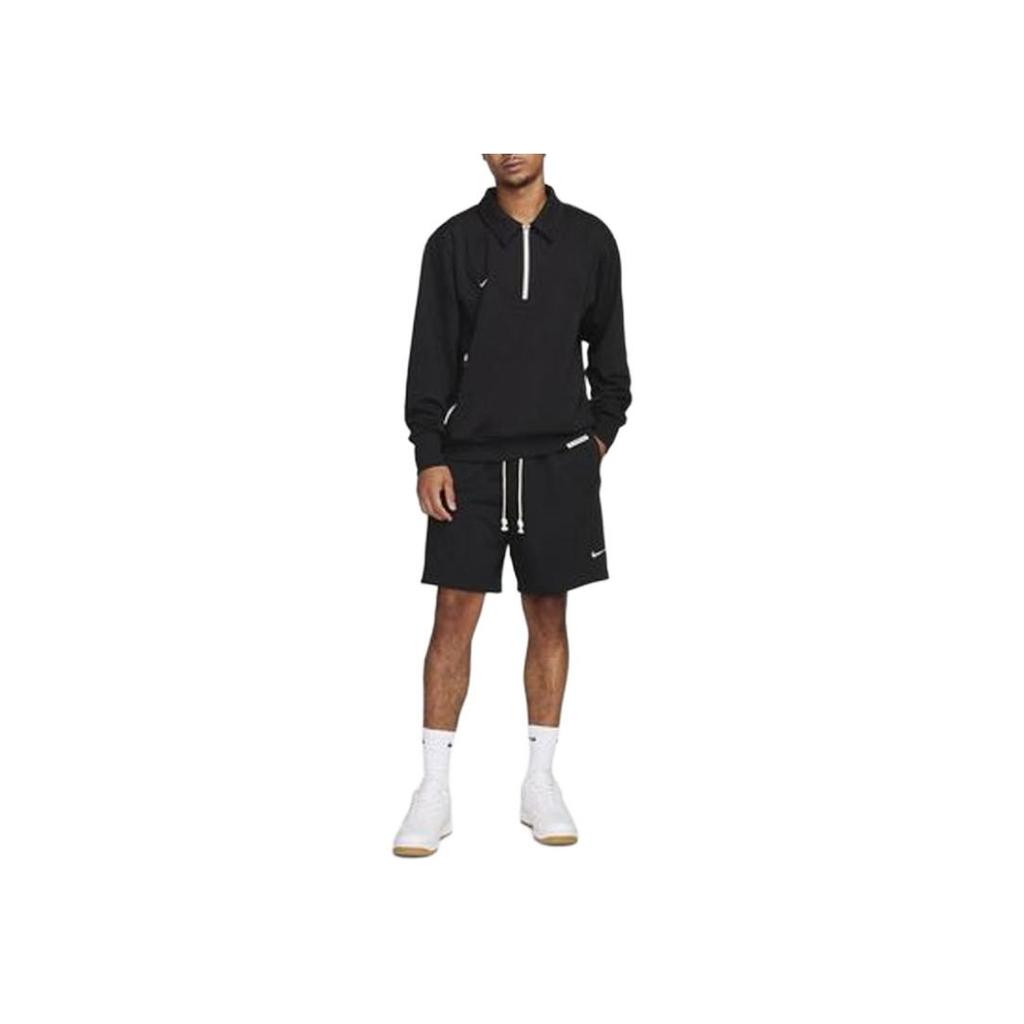 Nike Dri-Fit Quarter-Zip Soccer Pullover With Logo Print Men Tops Black FB6807-010