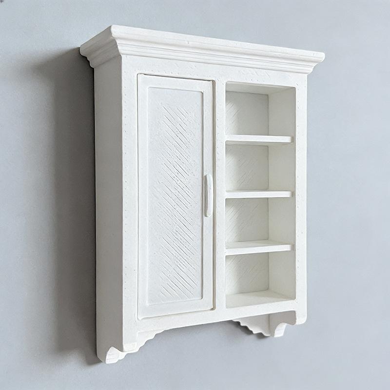 1Pcs Doll Home Simulation Storage Cabinets Furniture Decor Toy 1/12 Dollhouse Miniature European Retro Wall Cabinet Model