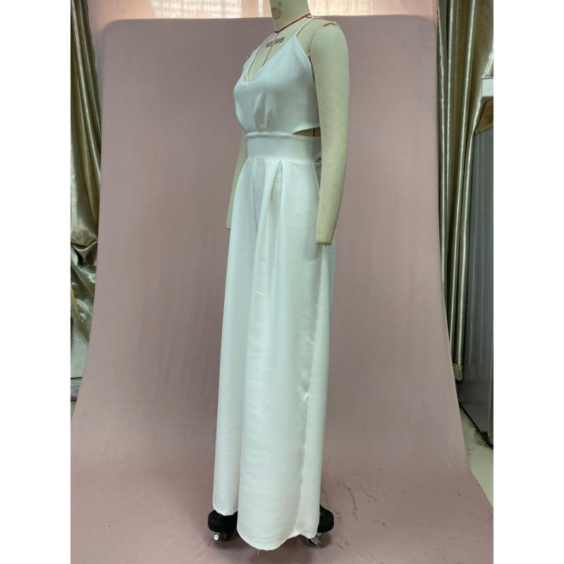 Women's Summer Sleeveless Camisole V-Neck Hip Wrap Backless Jumpsuit